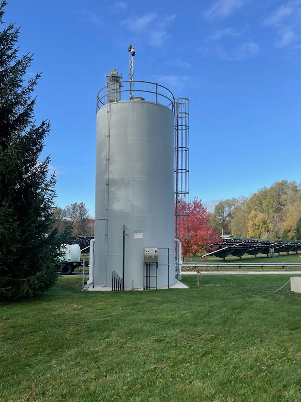 a large silo after cleaning